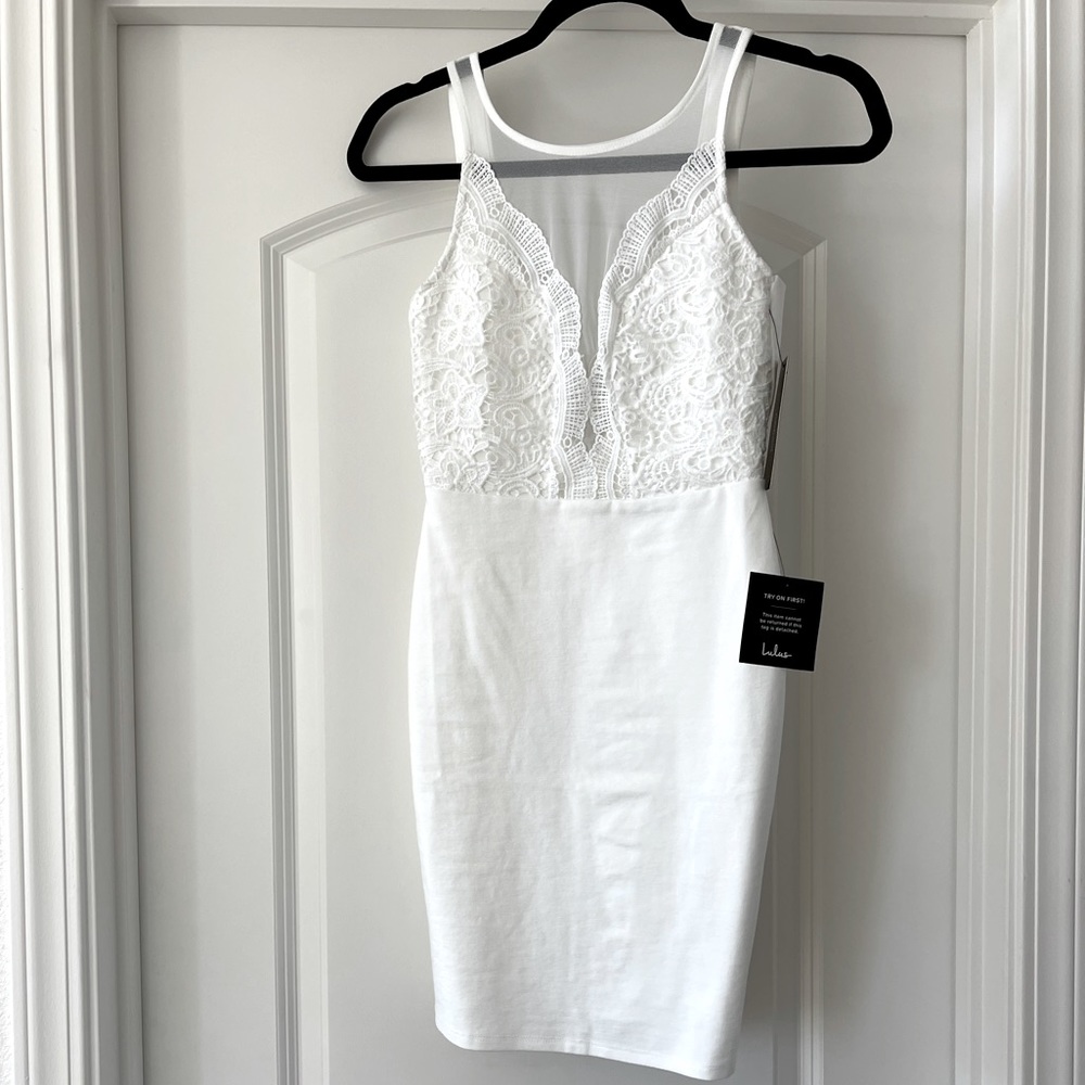 Lulus Coquina White Lace Bodycon Dress - NWT - XS